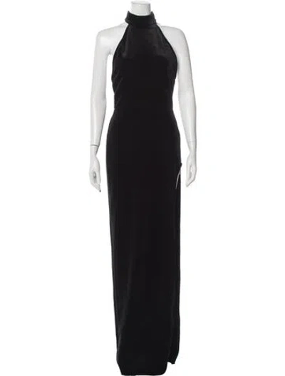 Pre-owned Michael Costello X Revolve Mock Neck Long Dress In Black