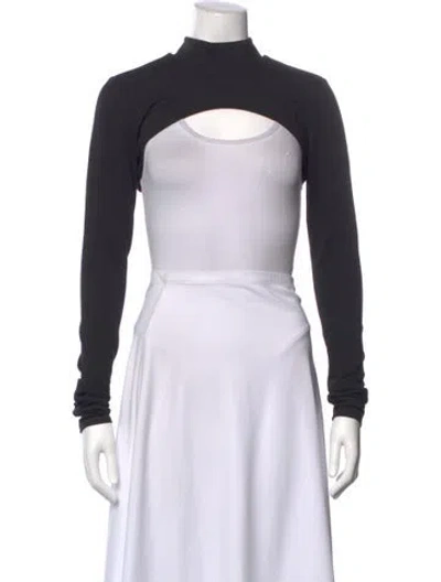 Pre-owned Michael Costello X Revolve Mock Neck Long Sleeve Top In Black