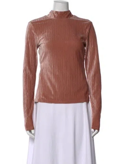 Pre-owned Michael Costello X Revolve Mock Neck Long Sleeve Top In Pink