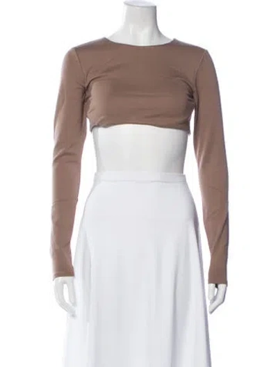 Pre-owned Michael Costello X Revolve Mock Neck Long Sleeve Top W/ Tags In Brown