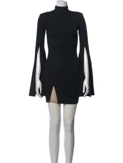 Pre-owned Michael Costello X Revolve Mock Neck Mini Dress In Black