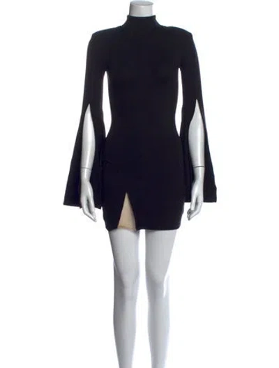 Pre-owned Michael Costello X Revolve Mock Neck Mini Dress In Black