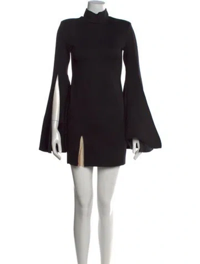 Pre-owned Michael Costello X Revolve Mock Neck Mini Dress In Black