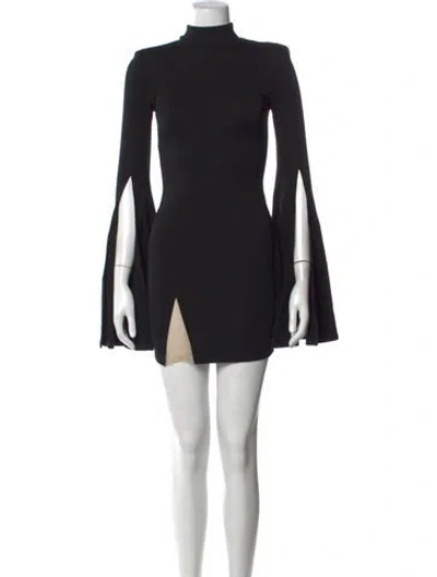 Pre-owned Michael Costello X Revolve Mock Neck Mini Dress In Black