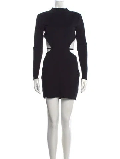 Pre-owned Michael Costello X Revolve Mock Neck Mini Dress In Black