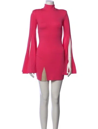 Pre-owned Michael Costello X Revolve Mock Neck Mini Dress In Pink