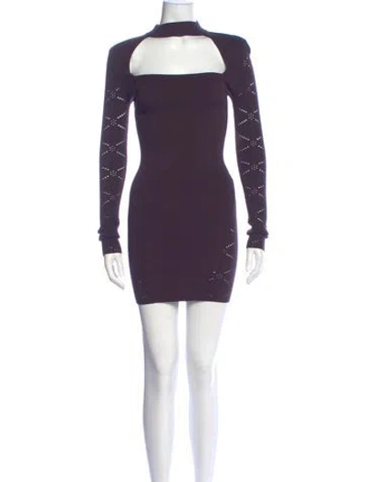 Pre-owned Michael Costello X Revolve Mock Neck Mini Dress In Purple