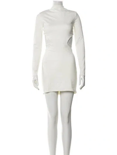 Pre-owned Michael Costello X Revolve Mock Neck Mini Dress In White