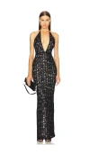 Michael Costello X Revolve Monique Gown In Black