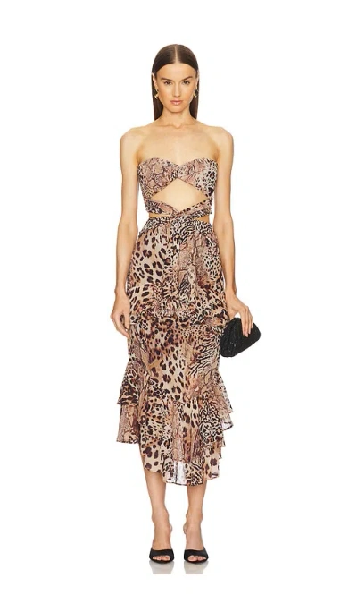 Michael Costello X Revolve Natalia Midi Dress In Brown