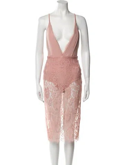 Pre-owned Michael Costello X Revolve Nylon Knee-length Dress In Pink