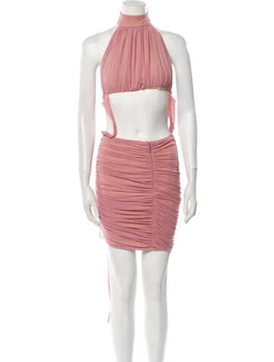Pre-owned Michael Costello X Revolve Nylon Knee-length Dress In Pink