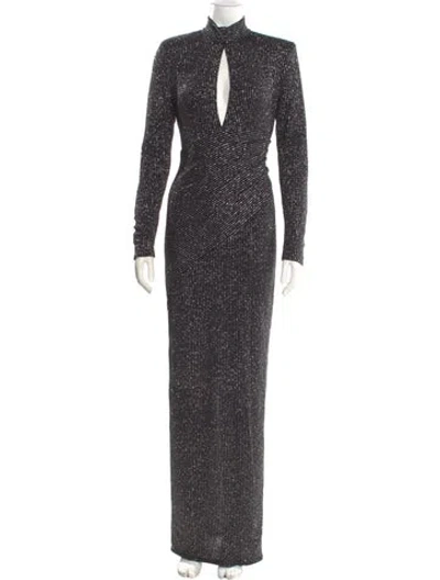 Pre-owned Michael Costello X Revolve Nylon Long Dress In Black