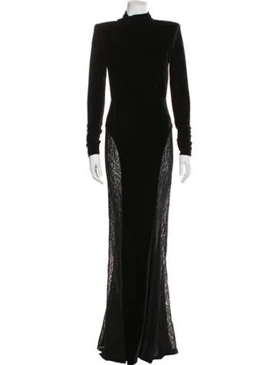 Pre-owned Michael Costello X Revolve Nylon Long Dress In Black