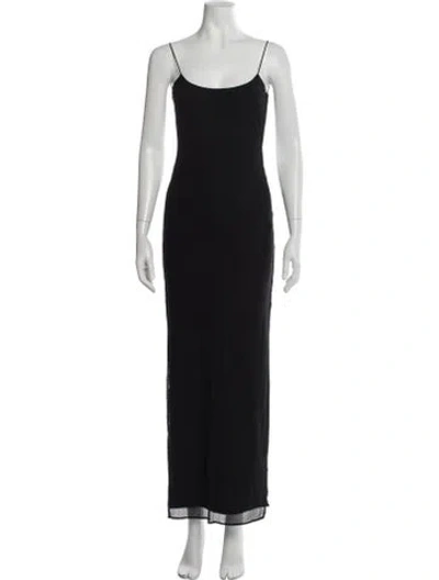 Pre-owned Michael Costello X Revolve Nylon Long Dress In Black