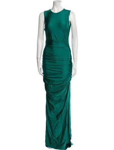 Pre-owned Michael Costello X Revolve Nylon Long Dress In Green