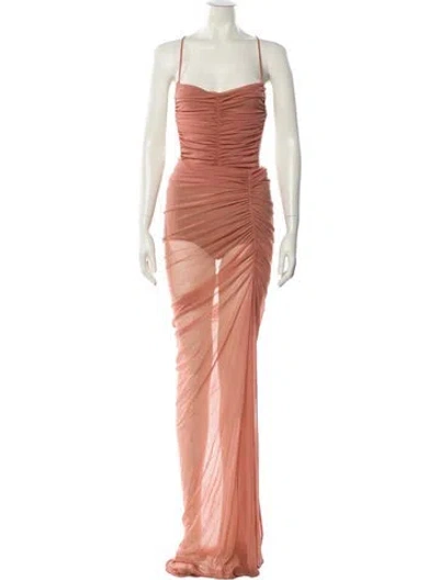 Pre-owned Michael Costello X Revolve Nylon Long Dress In Pink