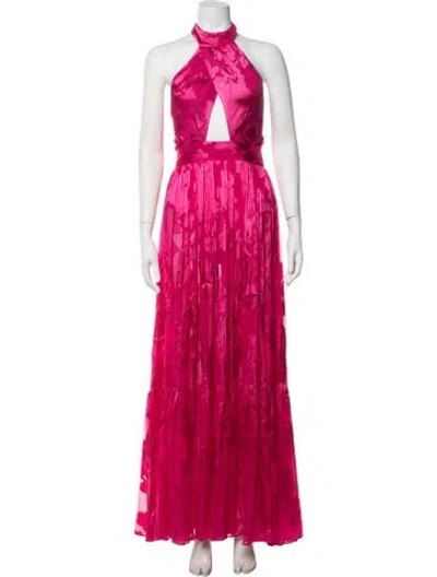 Pre-owned Michael Costello X Revolve Nylon Long Dress In Pink