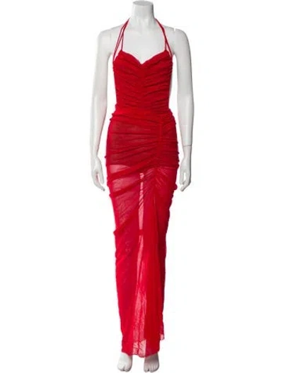 Pre-owned Michael Costello X Revolve Nylon Long Dress In Red