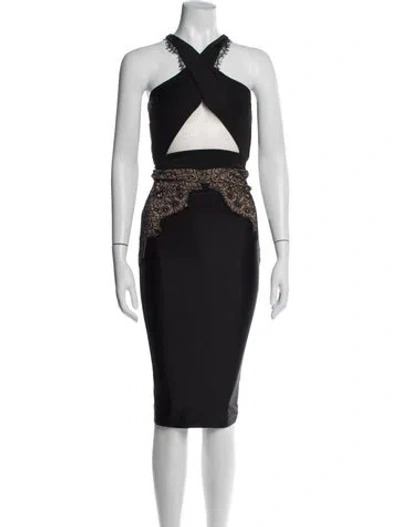 Pre-owned Michael Costello X Revolve Nylon Midi Length Dress In Black