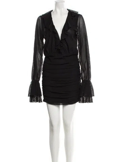 Pre-owned Michael Costello X Revolve Nylon Mini Dress In Black