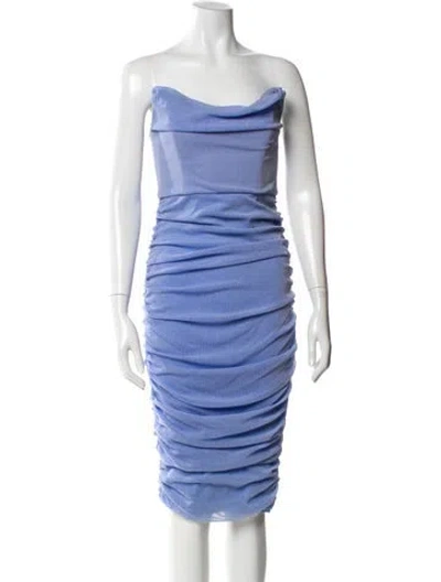 Pre-owned Michael Costello X Revolve Nylon Mini Dress In Blue