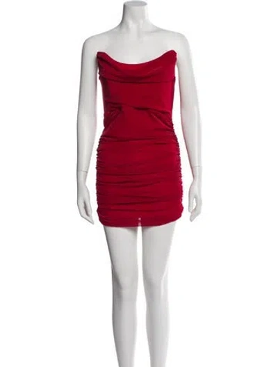 Pre-owned Michael Costello X Revolve Nylon Mini Dress In Red