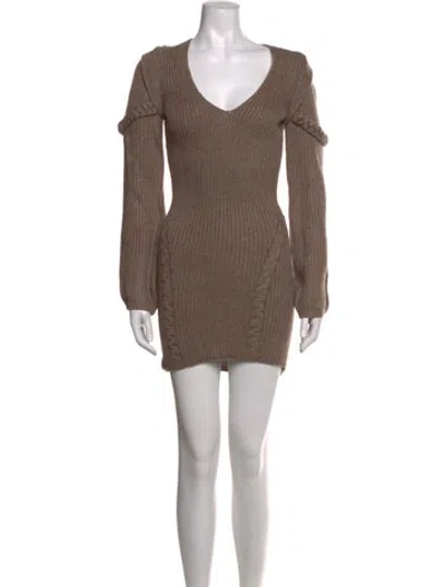 Pre-owned Michael Costello X Revolve Nylon Mini Dress W/ Tags In Brown