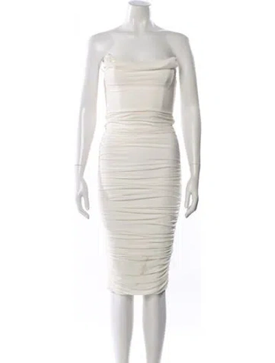 Pre-owned Michael Costello X Revolve Nylon Mini Dress In White