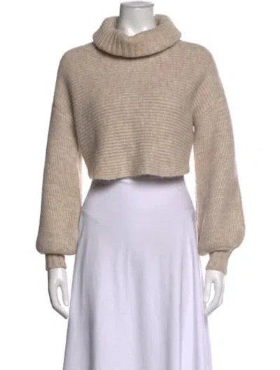 Pre-owned Michael Costello X Revolve Nylon Turtleneck Sweater In Neutrals
