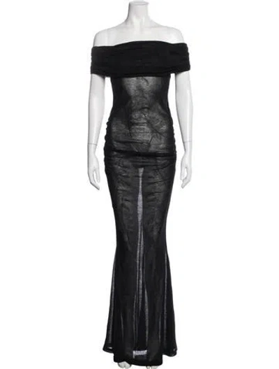 Pre-owned Michael Costello X Revolve Off-the-shoulder Long Dress In Multi