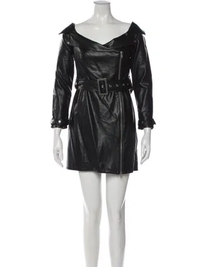 Pre-owned Michael Costello X Revolve Off-the-shoulder Mini Dress In Black