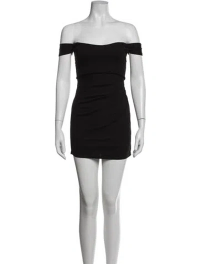Pre-owned Michael Costello X Revolve Off-the-shoulder Mini Dress In Black