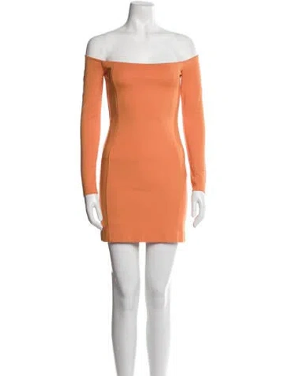 Pre-owned Michael Costello X Revolve Off-the-shoulder Mini Dress In Orange