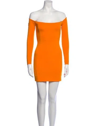 Pre-owned Michael Costello X Revolve Off-the-shoulder Mini Dress In Orange
