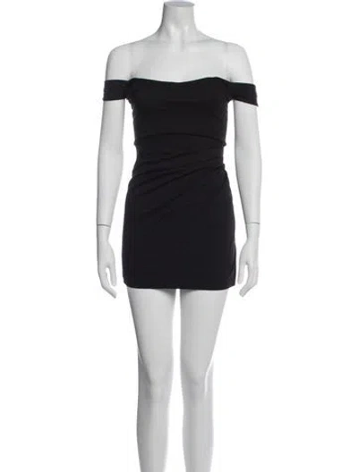 Pre-owned Michael Costello X Revolve Off-the-shoulder Mini Dress W/ Tags In Black
