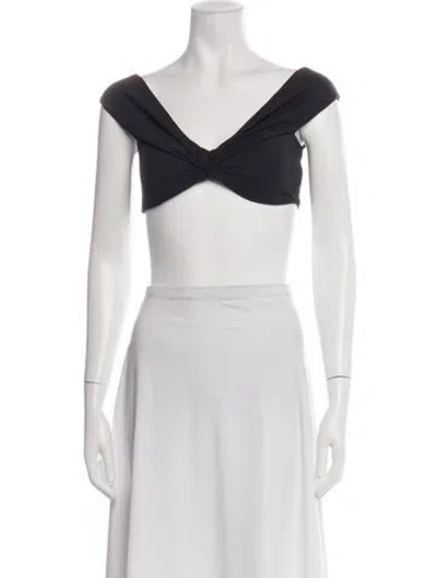 Pre-owned Michael Costello X Revolve Off-the-shoulder Sleeveless Crop Top In White