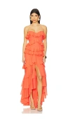 Michael Costello X Revolve Oleksandra Gown In 珊瑚色