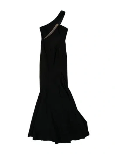 Pre-owned Michael Costello X Revolve One-shoulder Long Dress In Black