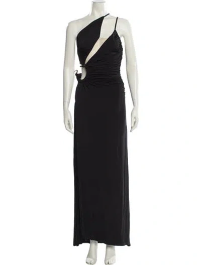 Pre-owned Michael Costello X Revolve One-shoulder Long Dress In Black