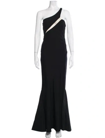 Pre-owned Michael Costello X Revolve One-shoulder Long Dress In Black