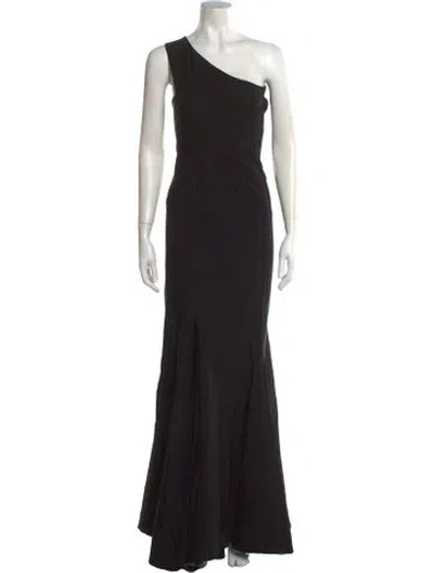 Pre-owned Michael Costello X Revolve One-shoulder Long Dress In Black