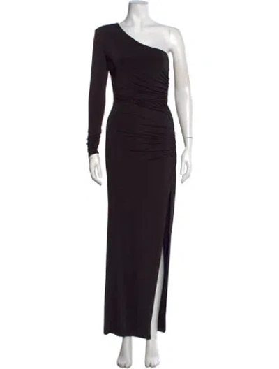 Pre-owned Michael Costello X Revolve One-shoulder Long Dress In Black