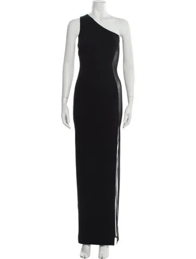 Pre-owned Michael Costello X Revolve One-shoulder Long Dress In Black