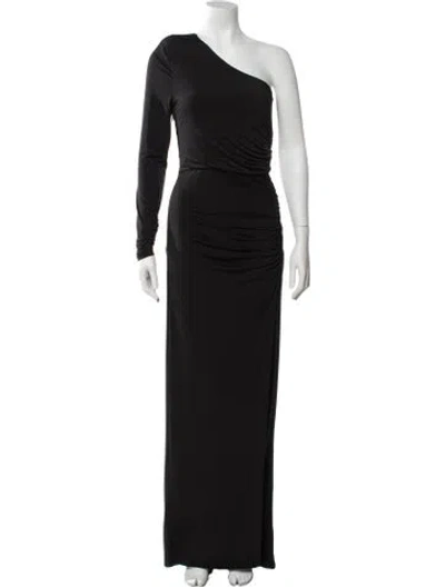 Pre-owned Michael Costello X Revolve One-shoulder Long Dress In Black