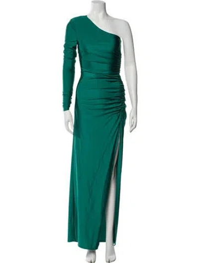 Pre-owned Michael Costello X Revolve One-shoulder Long Dress In Green