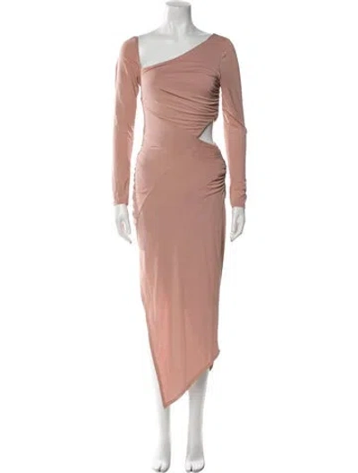 Pre-owned Michael Costello X Revolve One-shoulder Long Dress In Pink