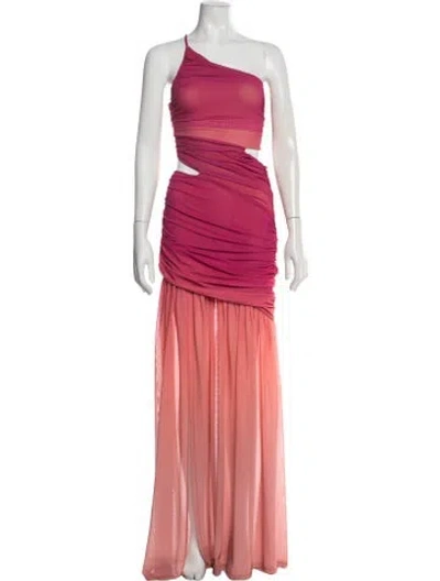 Pre-owned Michael Costello X Revolve One-shoulder Long Dress In Pink