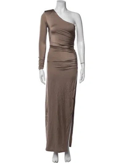 Pre-owned Michael Costello X Revolve One-shoulder Long Dress In Purple