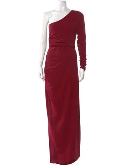 Pre-owned Michael Costello X Revolve One-shoulder Long Dress In Red